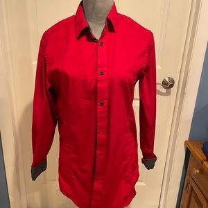 Mens red dress shirt